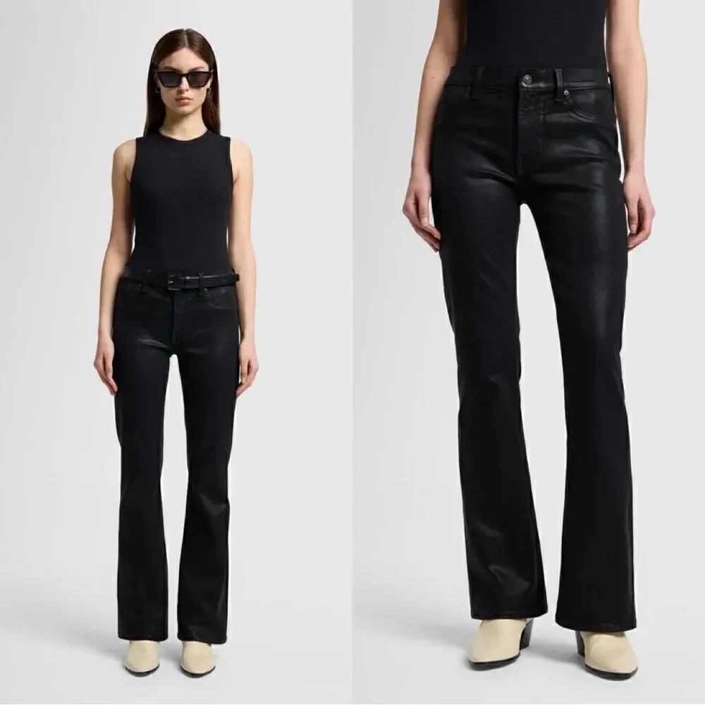 NWT 7 Mankind TAILORLESS COATED BOOTCUT Jean IN BLACK